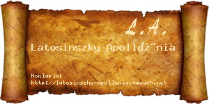 Latosinszky Apollónia névjegykártya